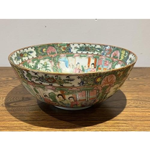 Canton Famille Rose Plates and Bowl, Set of 6 For Sale - Image 14 of 18