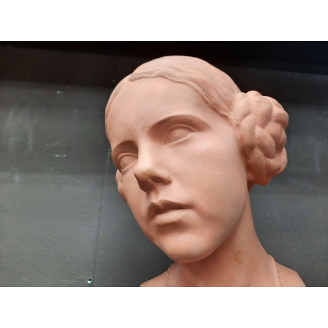 Fritz Wolber, Bust of a Woman, 1920s-1940s, Clay For Sale - Image 10 of 13