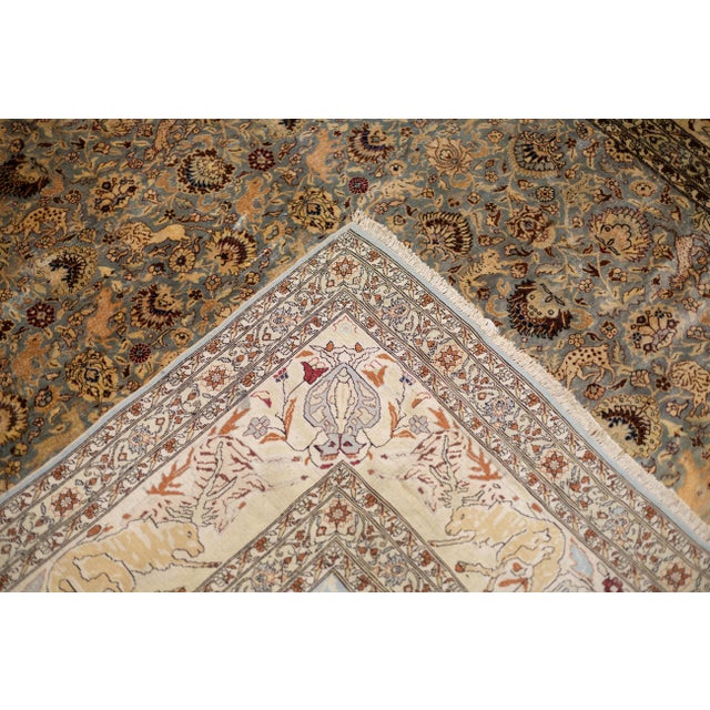 Antique Turkish Hereke Rug 6’10" X 10’0" For Sale - Image 10 of 11