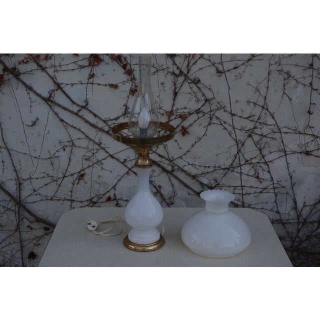 White Glass Lamp, 1960s For Sale - Image 8 of 10