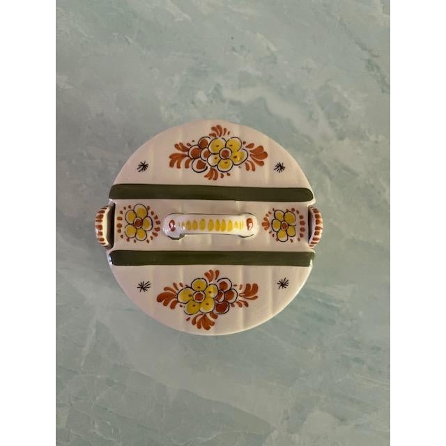 Mid 20th Century Mid 20th Century Hand-Painted Butter or Jam Lidded Bowl From Holland For Sale - Image 5 of 5