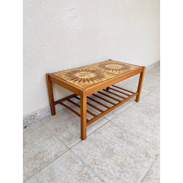 Scandinavian Teak and Ceramic Coffee Table, 1960 For Sale - Image 4 of 8