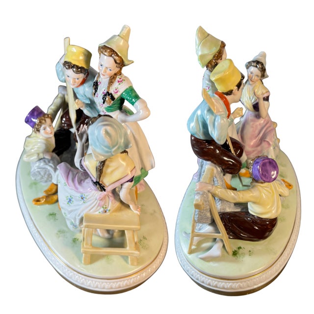 Dresden Porcelain Antique German Four Children in Lively Conversation Porcelain Figurine For Sale - Image 4 of 18