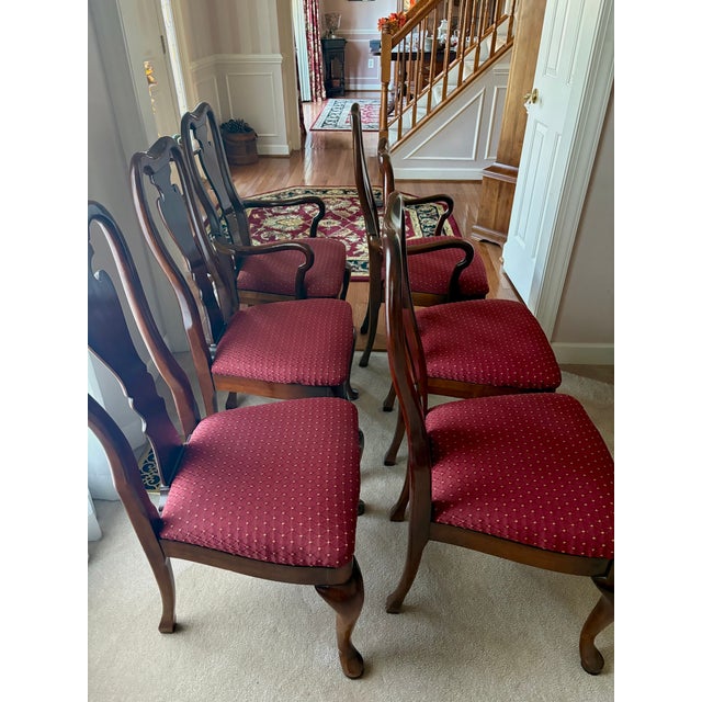 Wood 1980s Cherry Dining Chair Set For Sale - Image 7 of 8