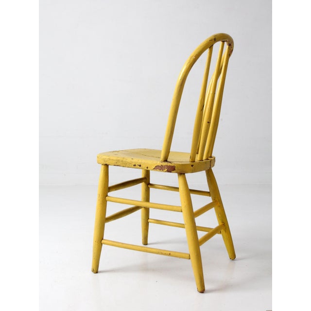 Antique Yellow Painted Windsor Spindle Back Chair For Sale - Image 9 of 12