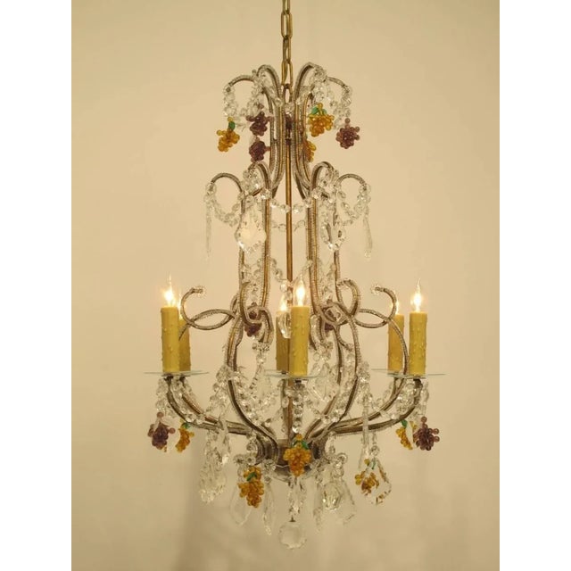 Italian Italian Beaded Glass Chandelier For Sale - Image 3 of 9