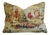 Romantic French Country Toile Linen & Velvet Feather/Down Pillow 24" X 18" For Sale