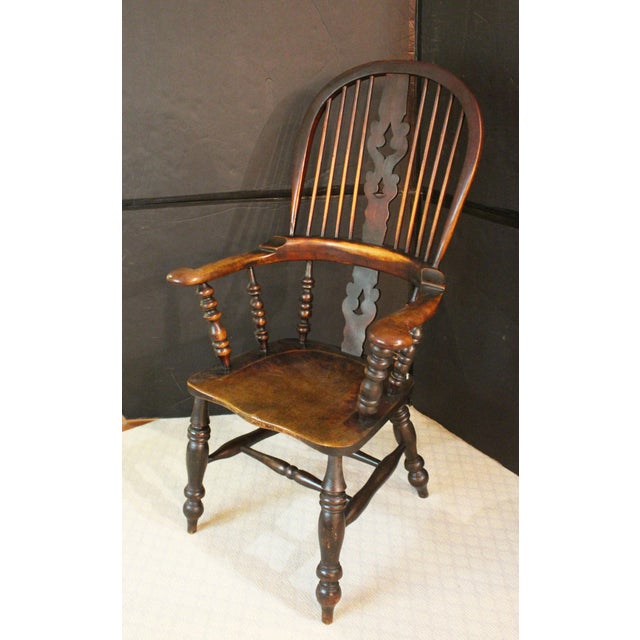 Circa 1830s-40s English High Back Tavern Windsor Arm Chair For Sale - Image 12 of 12