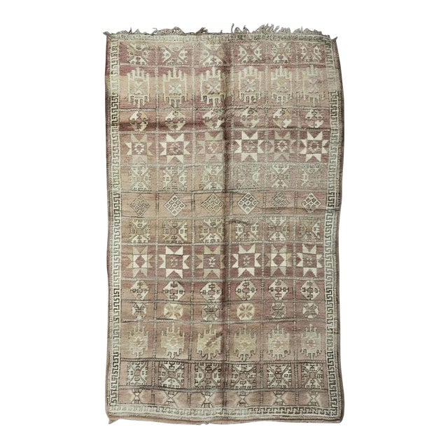 Authentic Vintage Moroccan Rug - 7.1 X 6.2 Ft For Sale