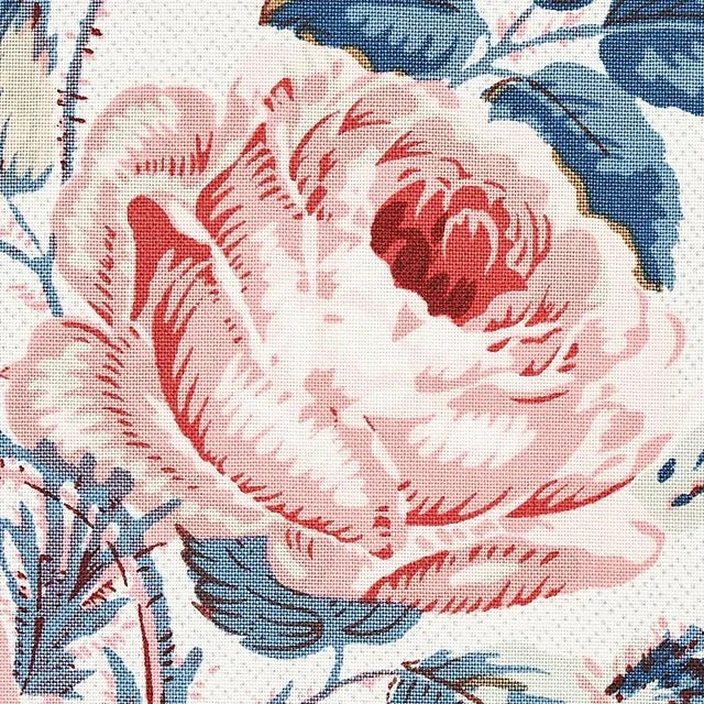 English Sample- Schumacher Loudon Rose Fabric in Rose & Blue For Sale - Image 3 of 3