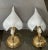 1970s Pair Murano Italian White Calla Lily Glass Wall Sconces For Sale - Image 5 of 12