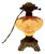 Early 20th Century Hand Painted Floral Gone With The Wind Oil Lamp Converted, w/ Nightlight For Sale