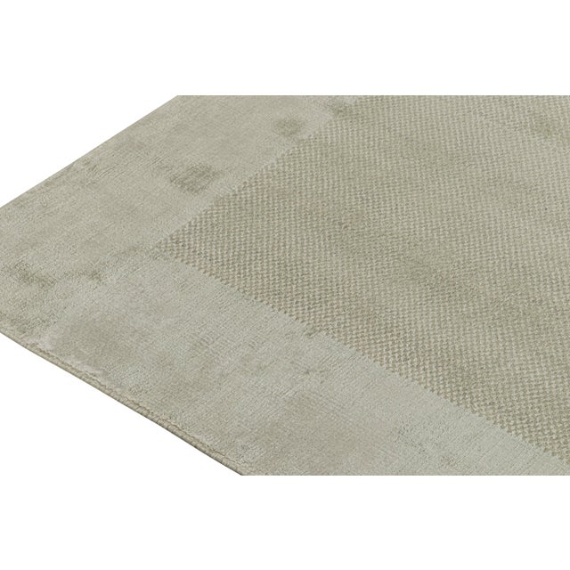 2010s Rug & Kilim’s Modern Rug With Taupe Open Field and Silver-Gray Border For Sale - Image 5 of 7