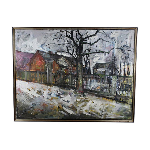 Eugeniusz Wisniewski, Landschaft, Oil on Canvas, 1990s For Sale