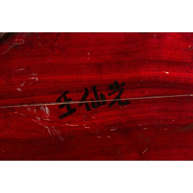 Red Antique Lacquered Chinese Elm Wood Rice Containers From Lillian August For Sale - Image 8 of 11