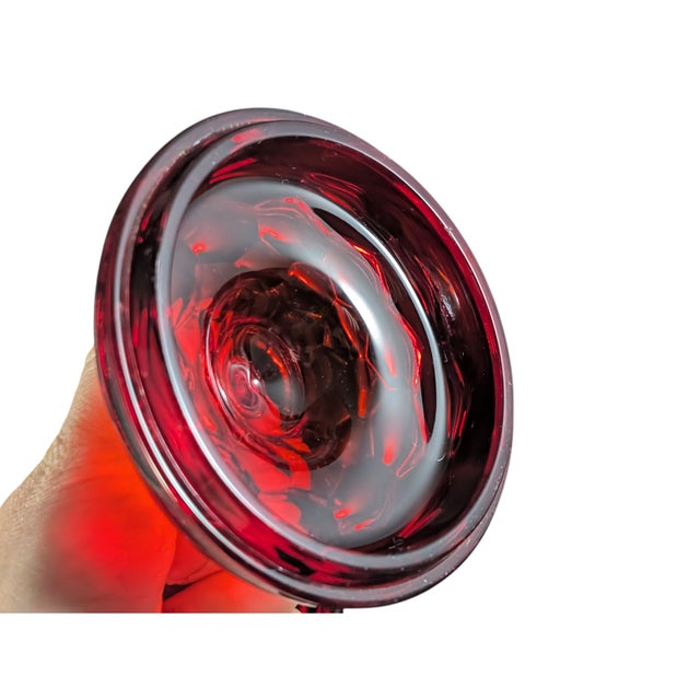 1960s 1960's Viking Glass Ruby Red Lidded Georgian Candy Dish 9.25" For Sale - Image 5 of 7