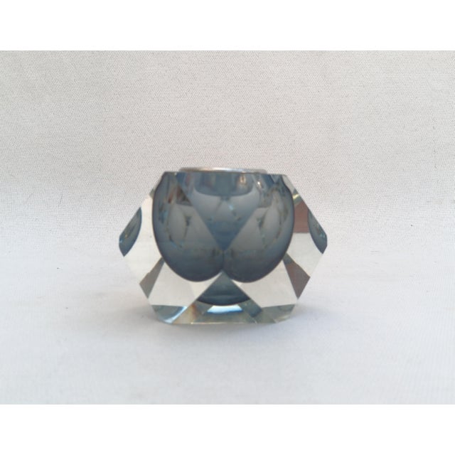 1970s Italian Murano Faceted Sommerso Smoked Glass Candleholder, 1970s For Sale - Image 5 of 6