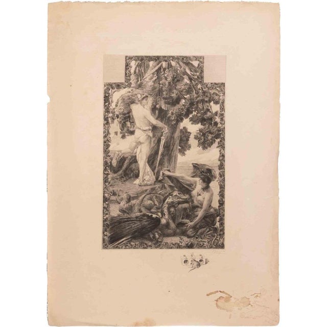 Eugène Decisy, Untitled (Mythological Scene), Etching, 1899 For Sale - Image 3 of 3