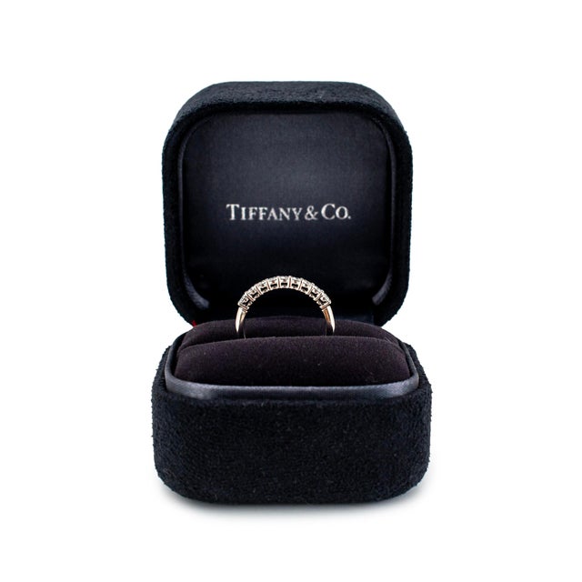 Platinum Tiffany & Co. Tiffany Forever Platinum 0.27ctw Half-Circle Diamond Band Ring, Size 4.5 For Sale - Image 8 of 9