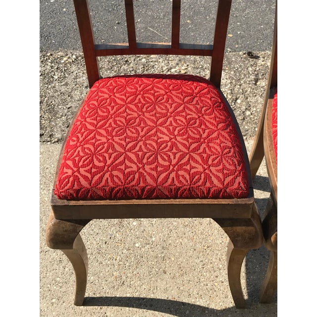 1930s Set of Art Deco Velvet Dining Chairs, 1930s For Sale - Image 5 of 8