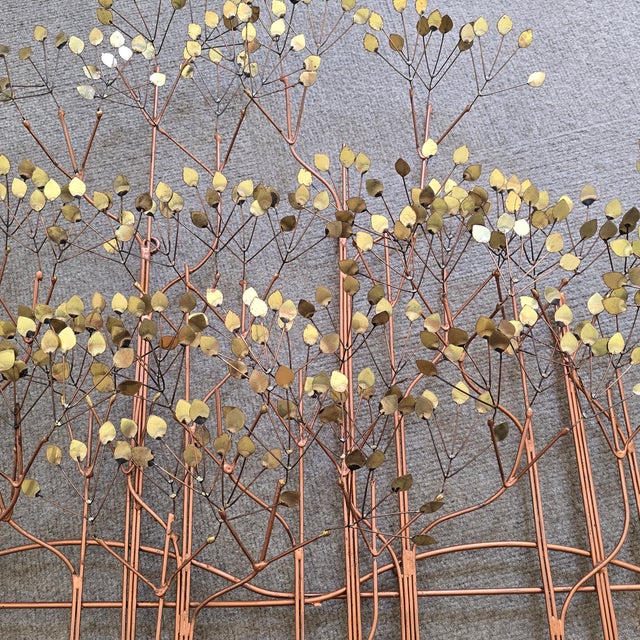 Mid-Century Organic Modern Curtis Jeré Brass Tree Wall Sculpture, 57" For Sale - Image 9 of 18