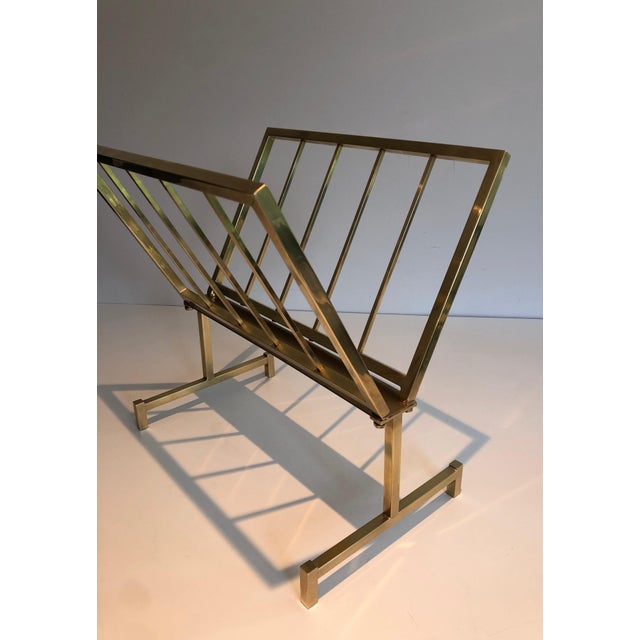 Design brass magazine rack. French work. Circa 1970 For Sale - Image 10 of 12