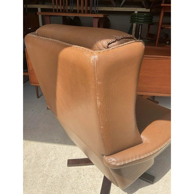 Mid-Century Modern Danish Bison Leather Armchair For Sale - Image 16 of 18