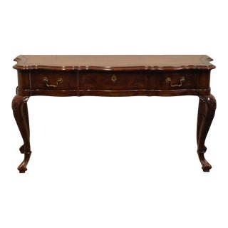 Century Furniture Banded Mahogany Traditional Chippendale Style 58" Console / Sofa Table For Sale