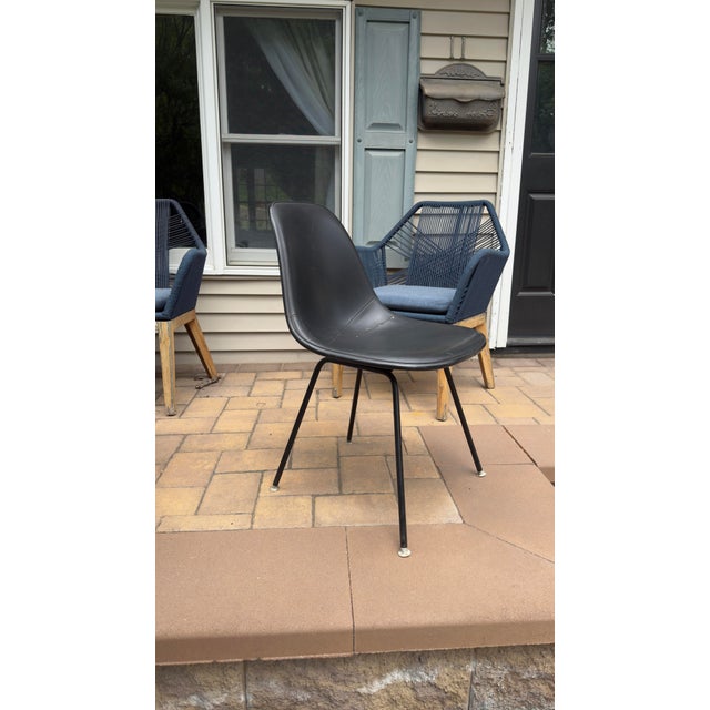 Eames 1971 Herman Miller Eames Upholstered Fiberglass Shell Side Chair DSX With Original Labels For Sale - Image 4 of 12