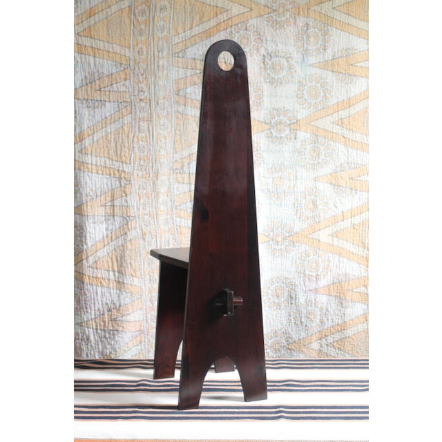 1970s 1970s Handmade Wooden "Keyhole Chair" For Sale - Image 5 of 13