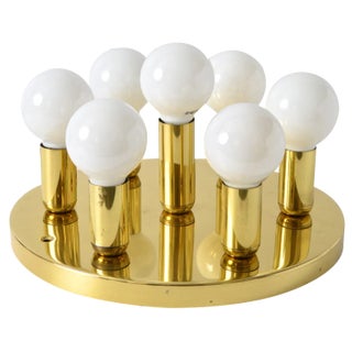 German Brass Ceiling Lamp from Solken Leuchten, 1970s For Sale