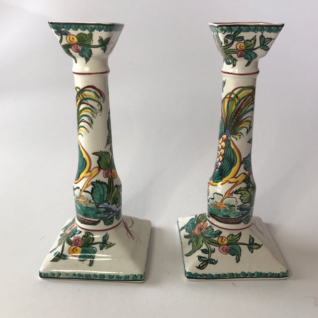 Portuguese Majolica Candle Holders A Pair Chairish