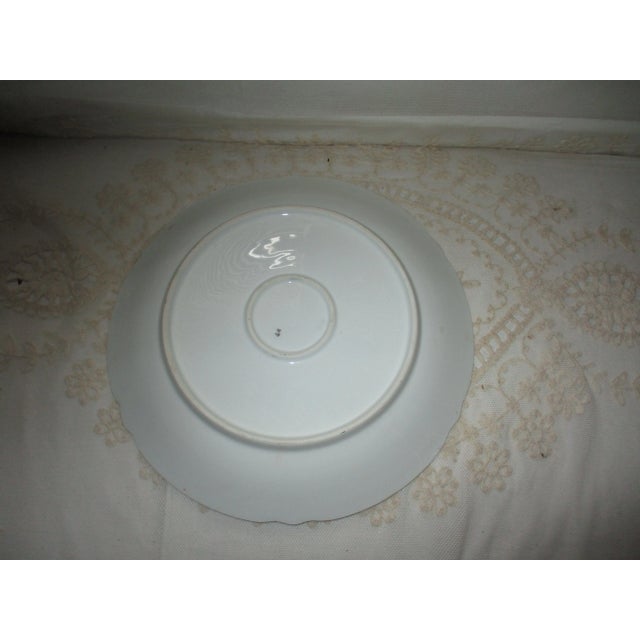 Early 20th Century Antique German Porcelain Plate /Charger Green With Water Lilies For Sale - Image 5 of 5