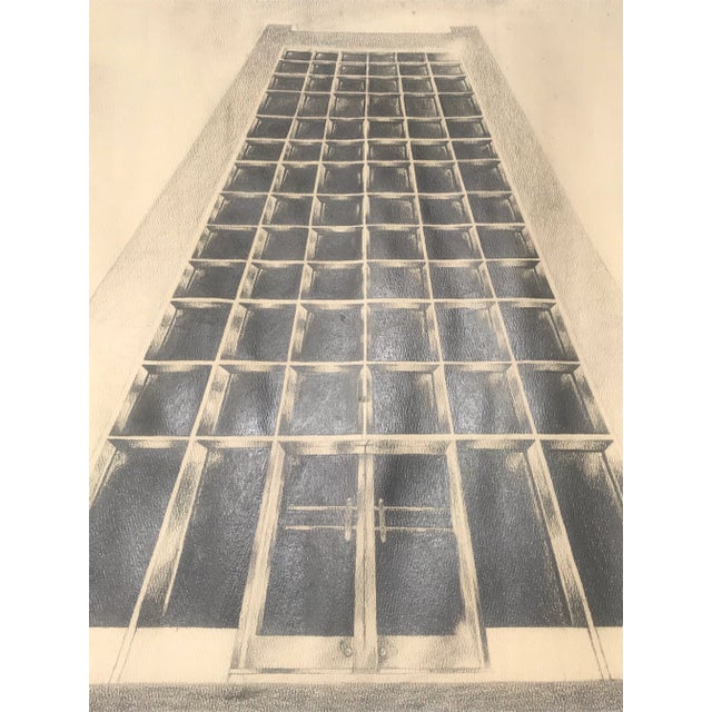 1970s Modern Architectural Pencil Drawing For Sale - Image 4 of 11