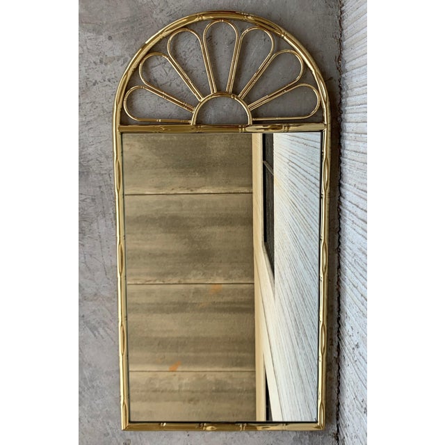 About Mid-Century Modern Italian faux bamboo gilt metal mirror. Details OF THE PERIOD Mid-Century Modern PLACE OF ORIGIN...