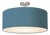 Stretch Semi Flush Mount, Turquoise Linen Shade, Satin Nickel For Sale