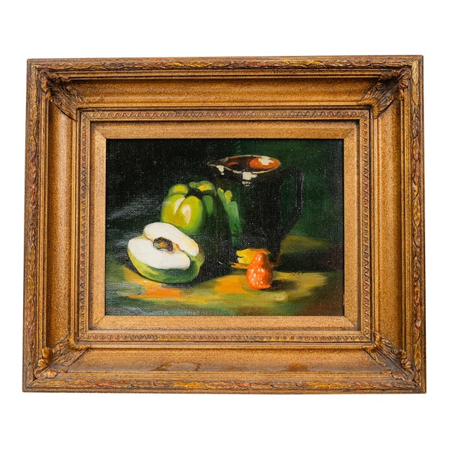 1990s Beautifully Framed Still Life Oil Painting For Sale