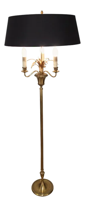 Neoclassical Brass and Gilt Metal Pineapple Floor Lamp, circa 1960