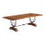 Italian Walnut Dining Table With Forged Iron Trestle Base For Sale