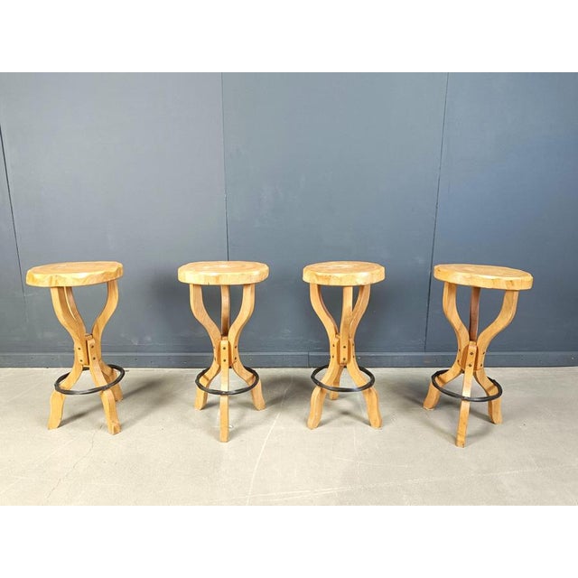 Mid-Century Brutalist Bar Stools, 1960s, Set of 4 For Sale - Image 14 of 16