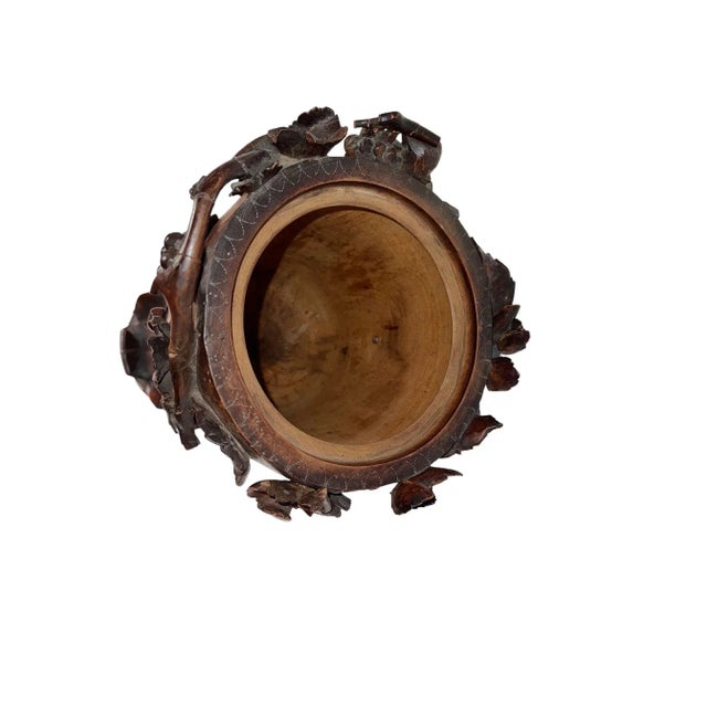 Carved Wood Cup With Lid Circa 1800 For Sale - Image 10 of 12