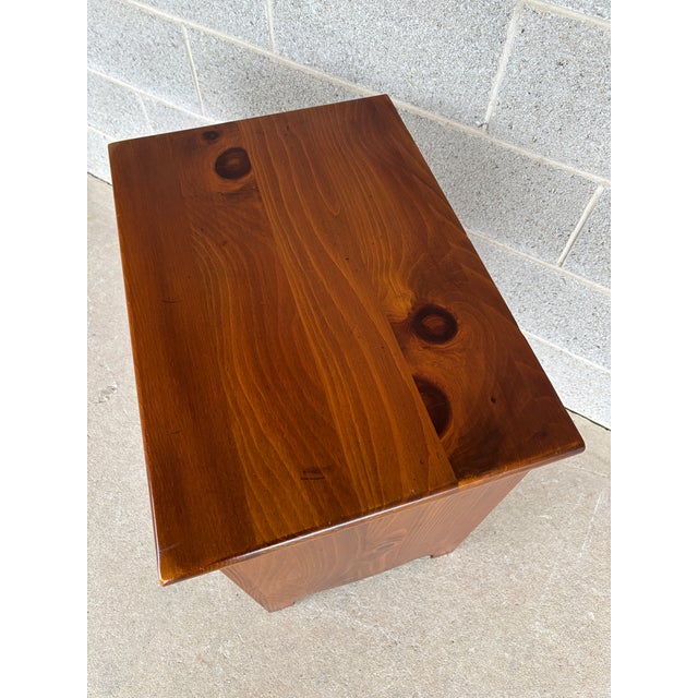 Wood Ethan Allen Country Craftsman Single Drawer Pine Nightstand For Sale - Image 7 of 12