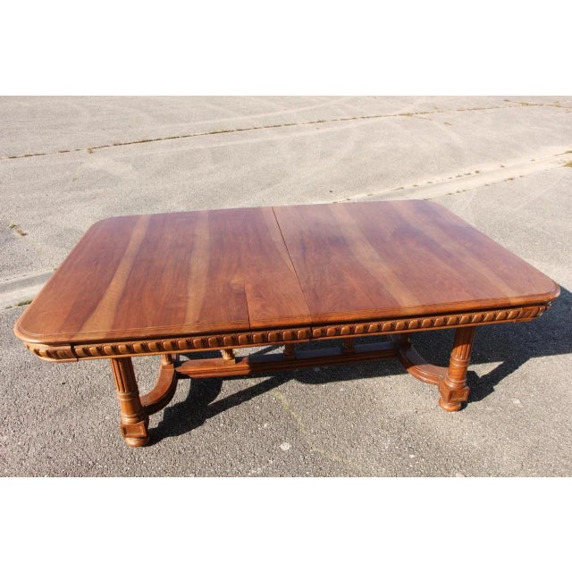 Wood Large Walnut Extending Table, 19th Century For Sale - Image 7 of 8