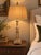 Vintage Tropical Hollywood Regency Pineapple & Palm Leaf Table Lamp With Burlap Shade For Sale - Image 4 of 6