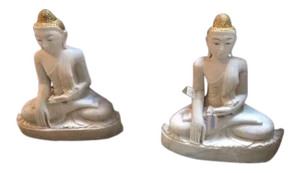 Marble Buddha Sculptures - a Pair
