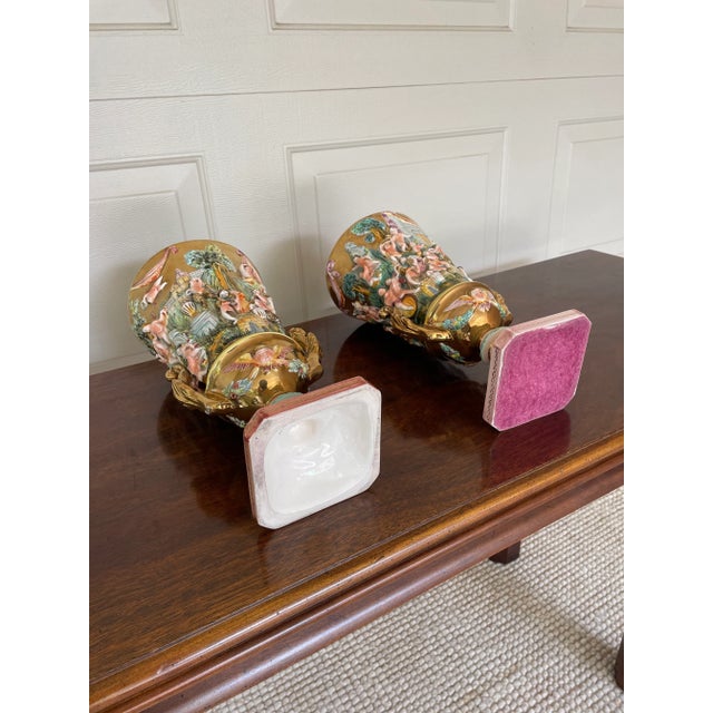 Antique Italian Capodimonte Urns, a Pair For Sale - Image 12 of 12