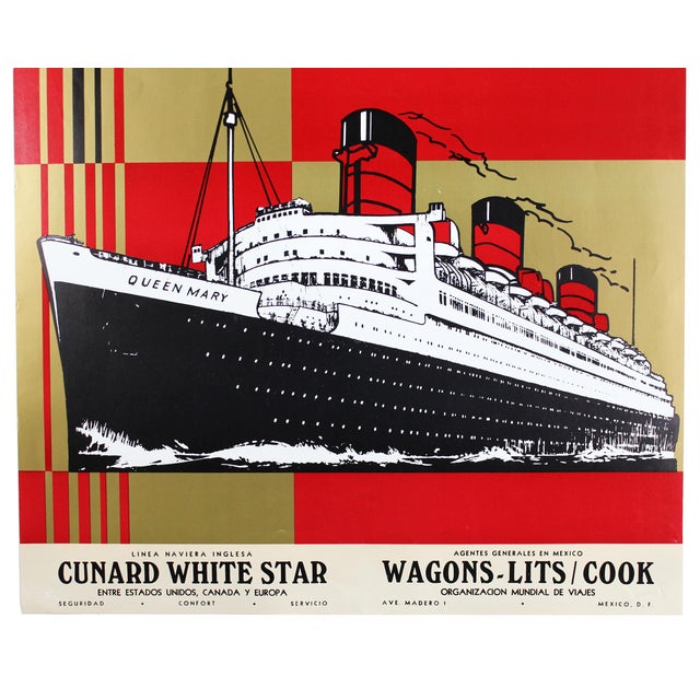 Original Queen Mary Art Deco1930s Poster Chairish