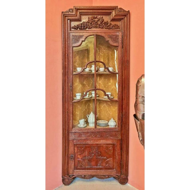 2000 - 2009 18th Century Carved Oak Corner Cabinet For Sale - Image 5 of 13