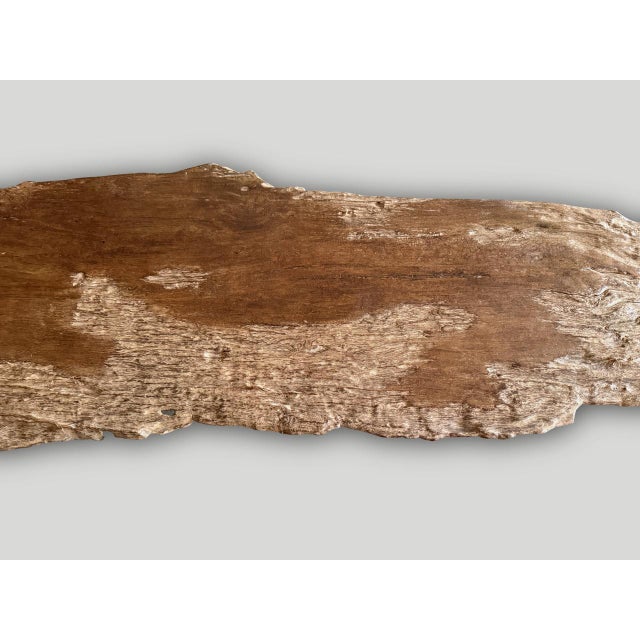 2010s Andrianna Shamaris Impressive Sculptural Teak Wood Bench Or Coffee Table For Sale - Image 5 of 6