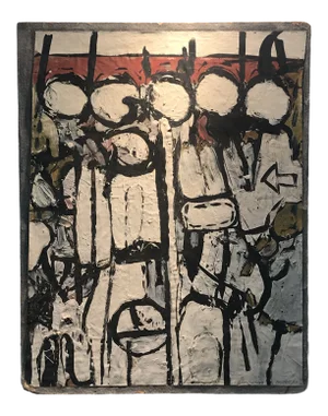 Fred Guyot “Commuters” Painting C.1963